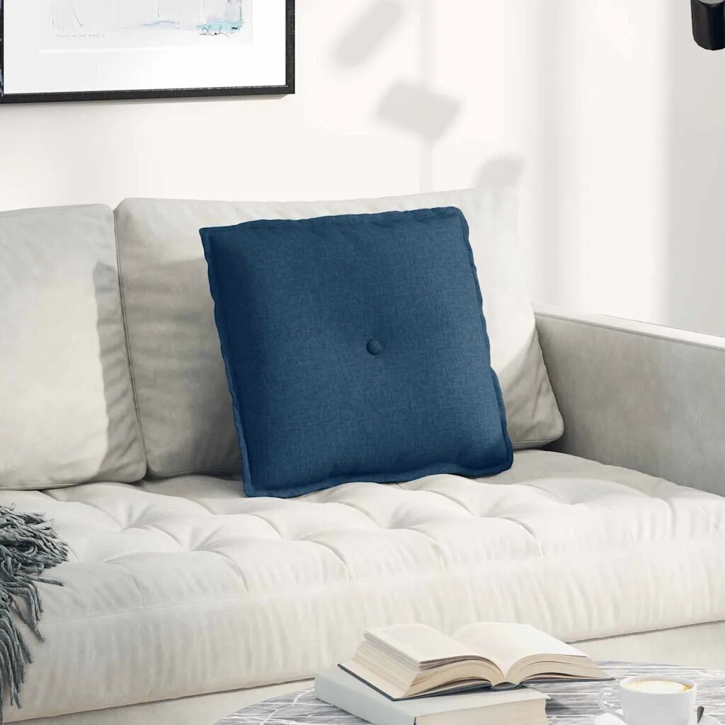 vidaXL Възглавница за гръб Синьо 50 x 19 x 45 см текстил