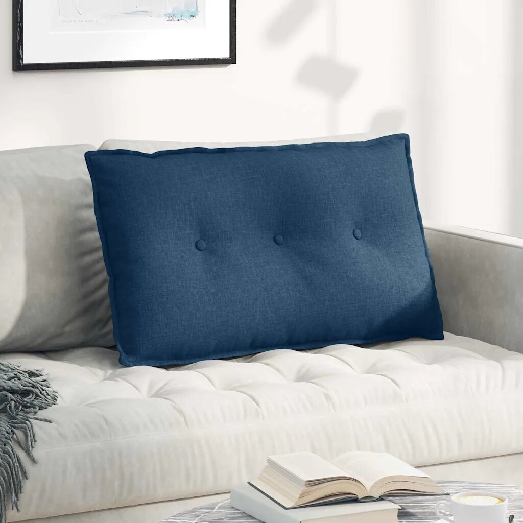 vidaXL Възглавница за гръб Синьо 80 x 19 x 50 см текстил