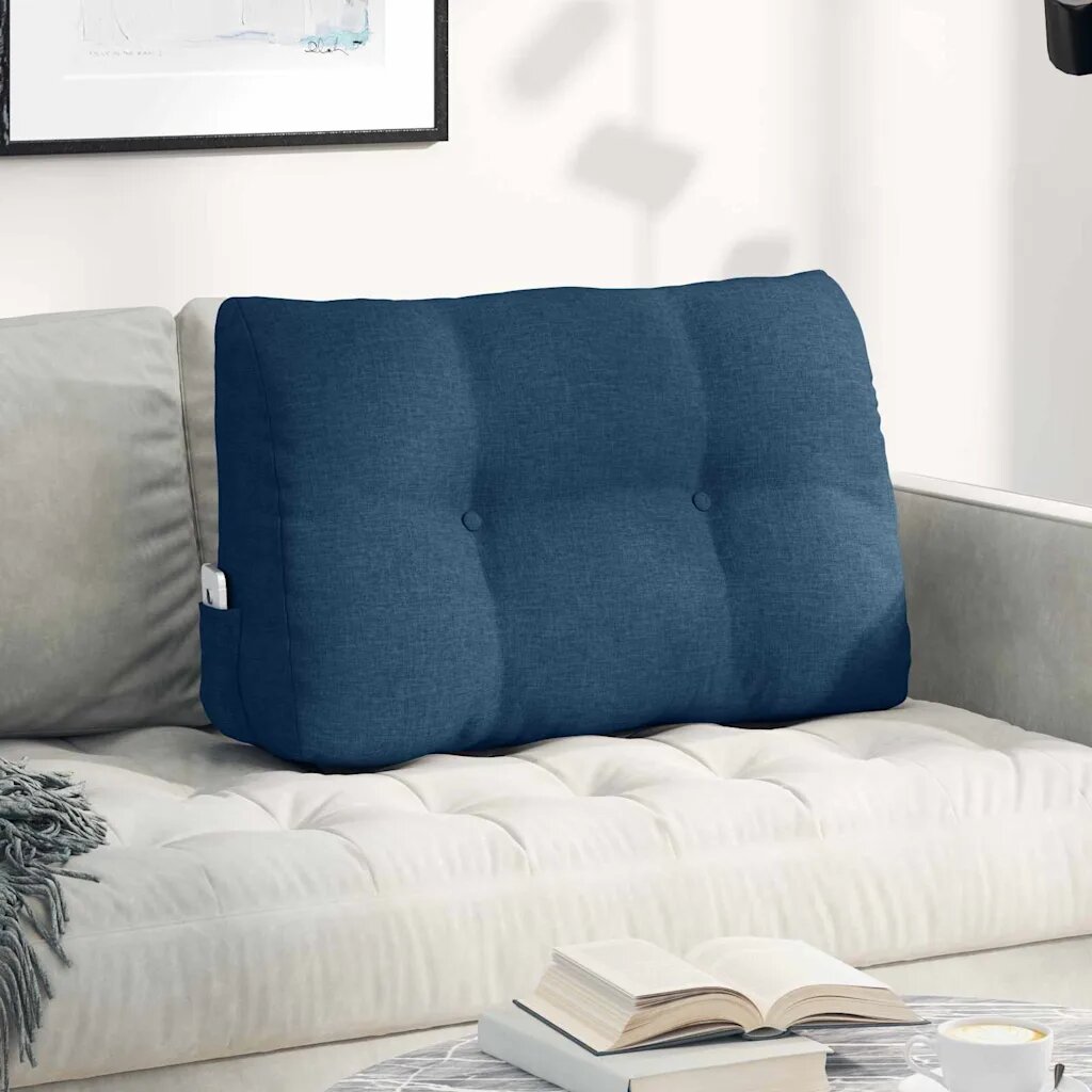 vidaXL Възглавница за гръб Синьо 80 x 24 x 50 см текстил