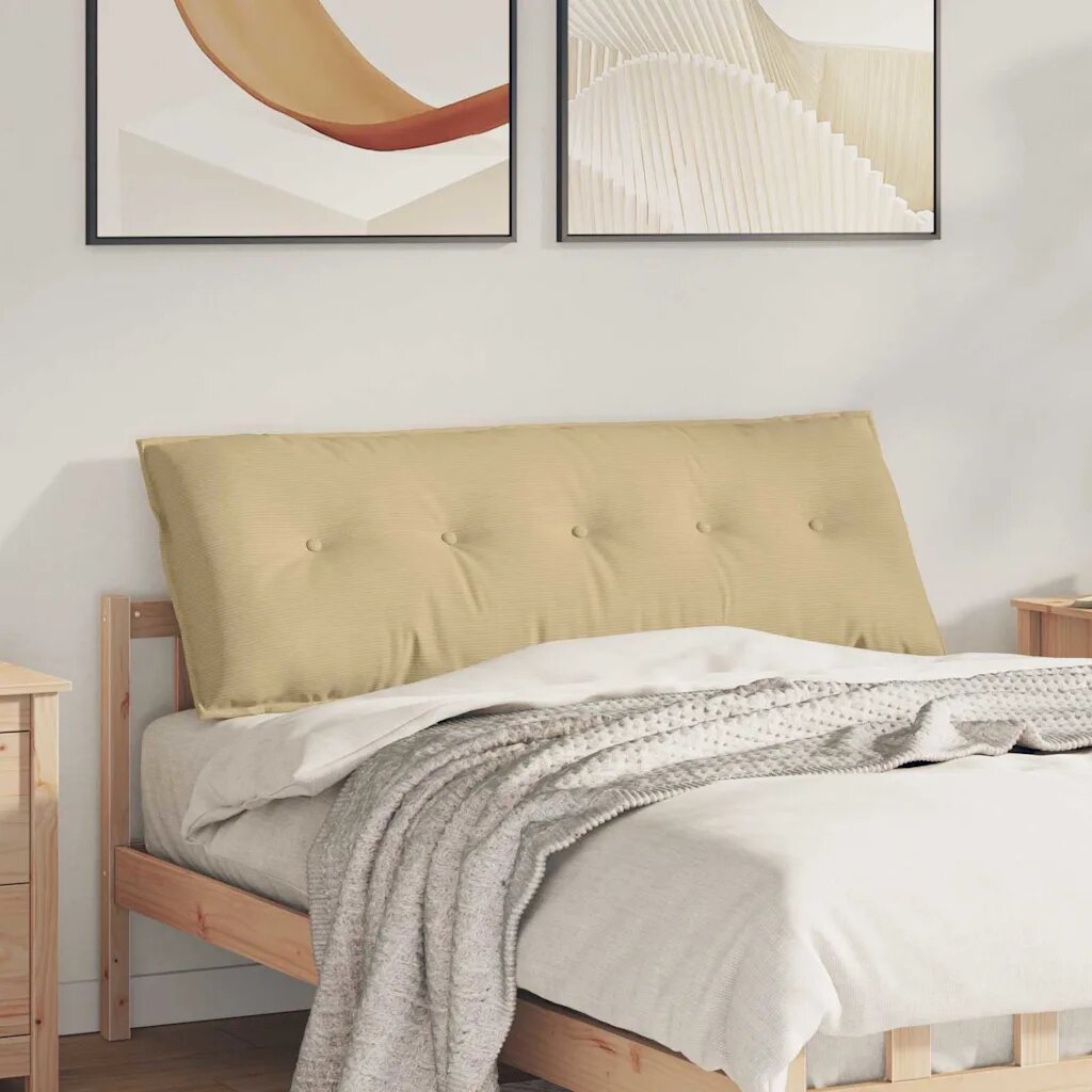 vidaXL Възглавница за гръб Сивозелен 140 x 50 cm Кордюрова тъкан