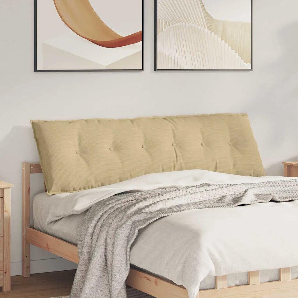 vidaXL Възглавница за гръб Сивозелен 160 x 50 cm Кордюрова тъкан