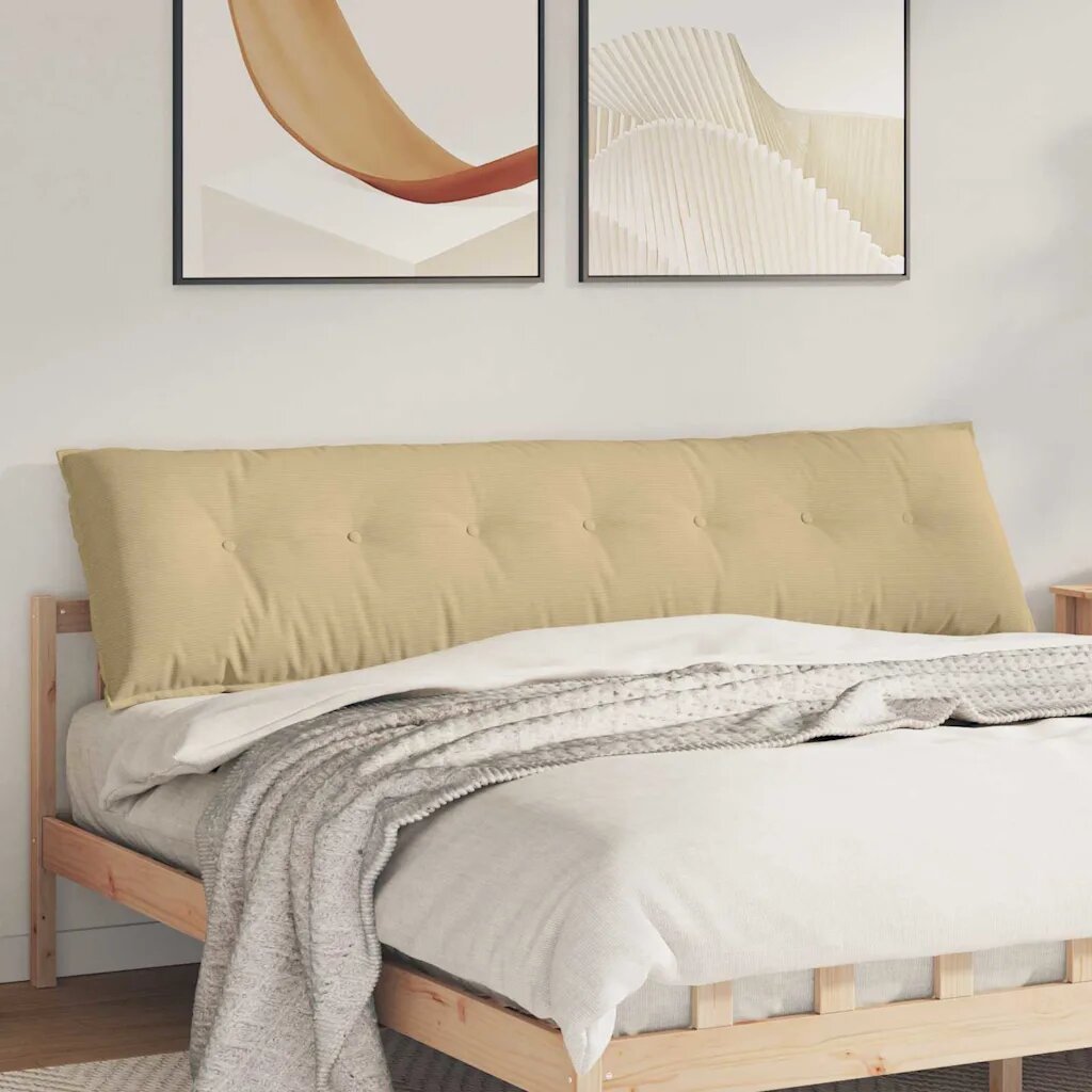 vidaXL Възглавница за гръб Сивозелен 200 x 50 x 19 cm Кордюрова тъкан