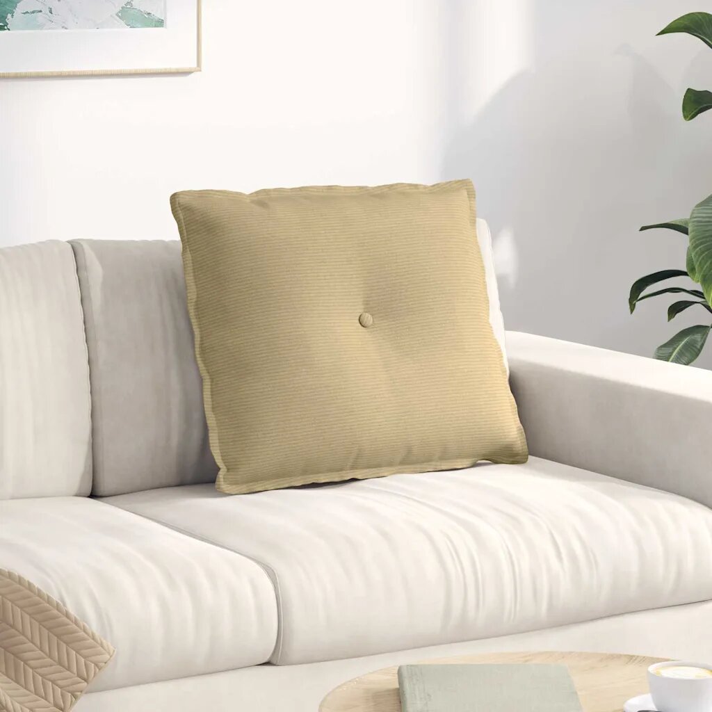 vidaXL Възглавница за гръб Сивозелен 60 x 50 cm Кордюрова тъкан
