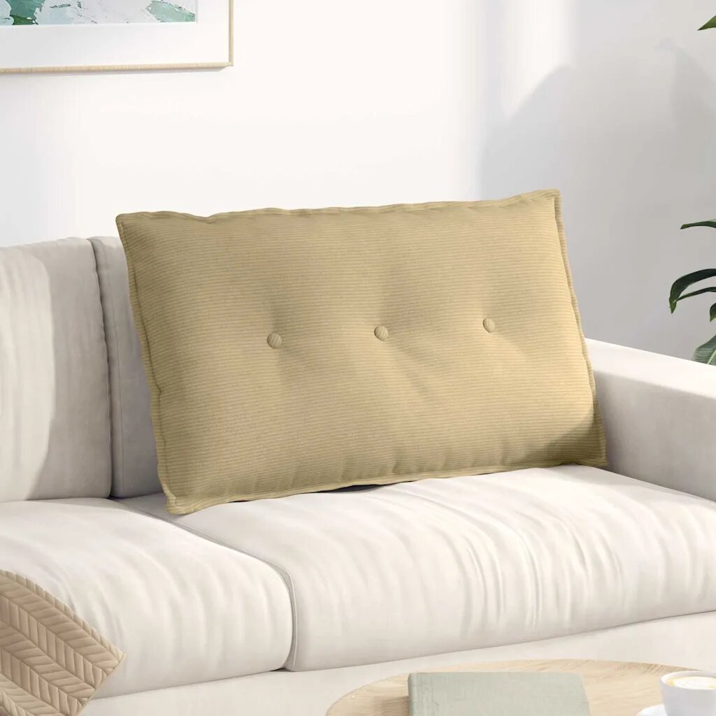 vidaXL Възглавница за гръб Сивозелен 80 x 50 cm Кордюрова тъкан