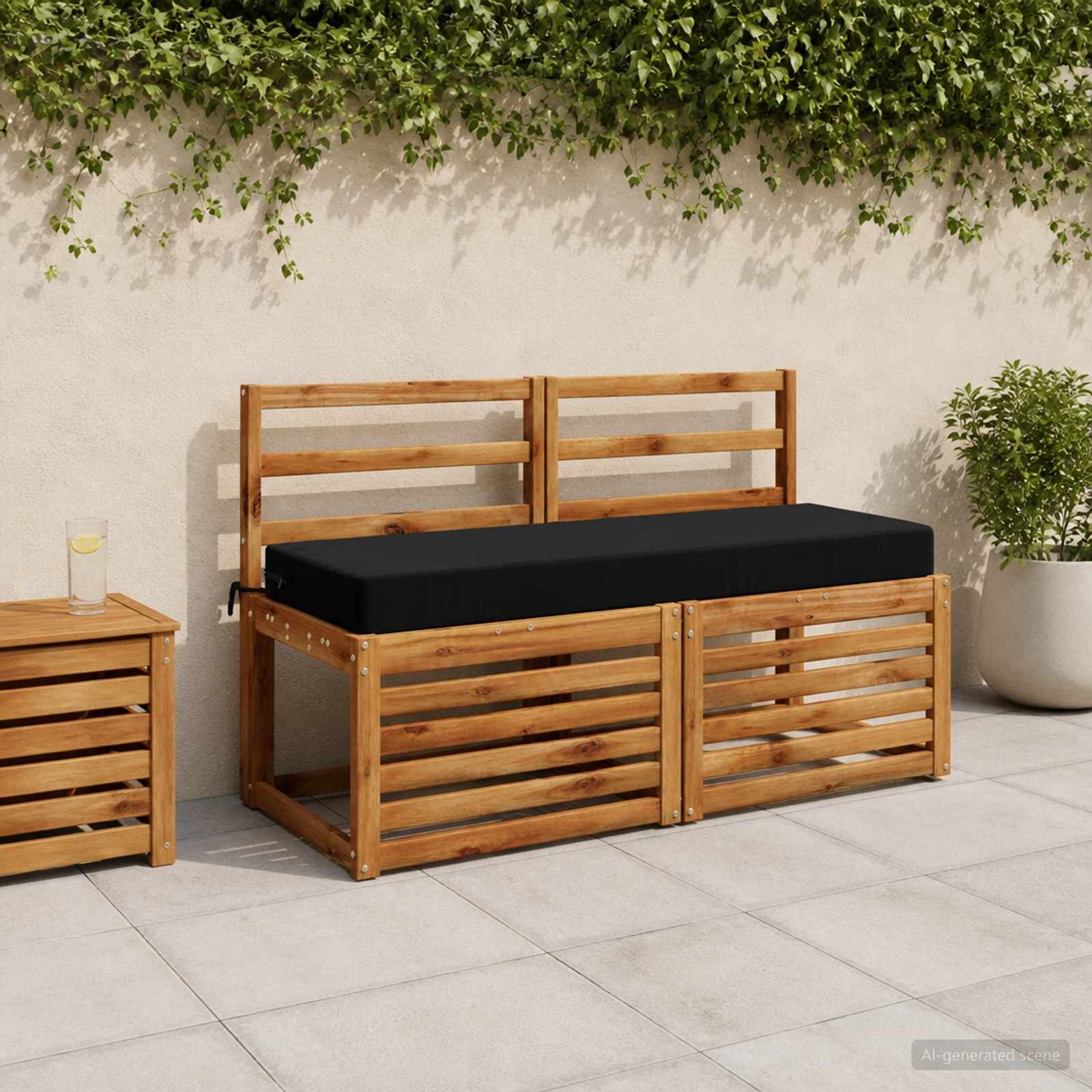 vidaXL Възглавница за гръб SOEST 100% полиестер Черно 120 x 40 x 10 см