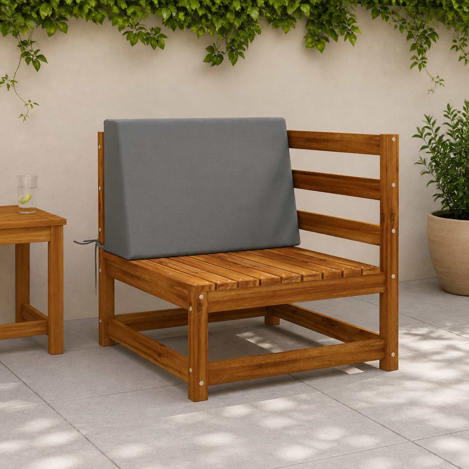 vidaXL Възглавница за гръб SOEST 100% полиестер Сиво 60 x 20 x 40 cm