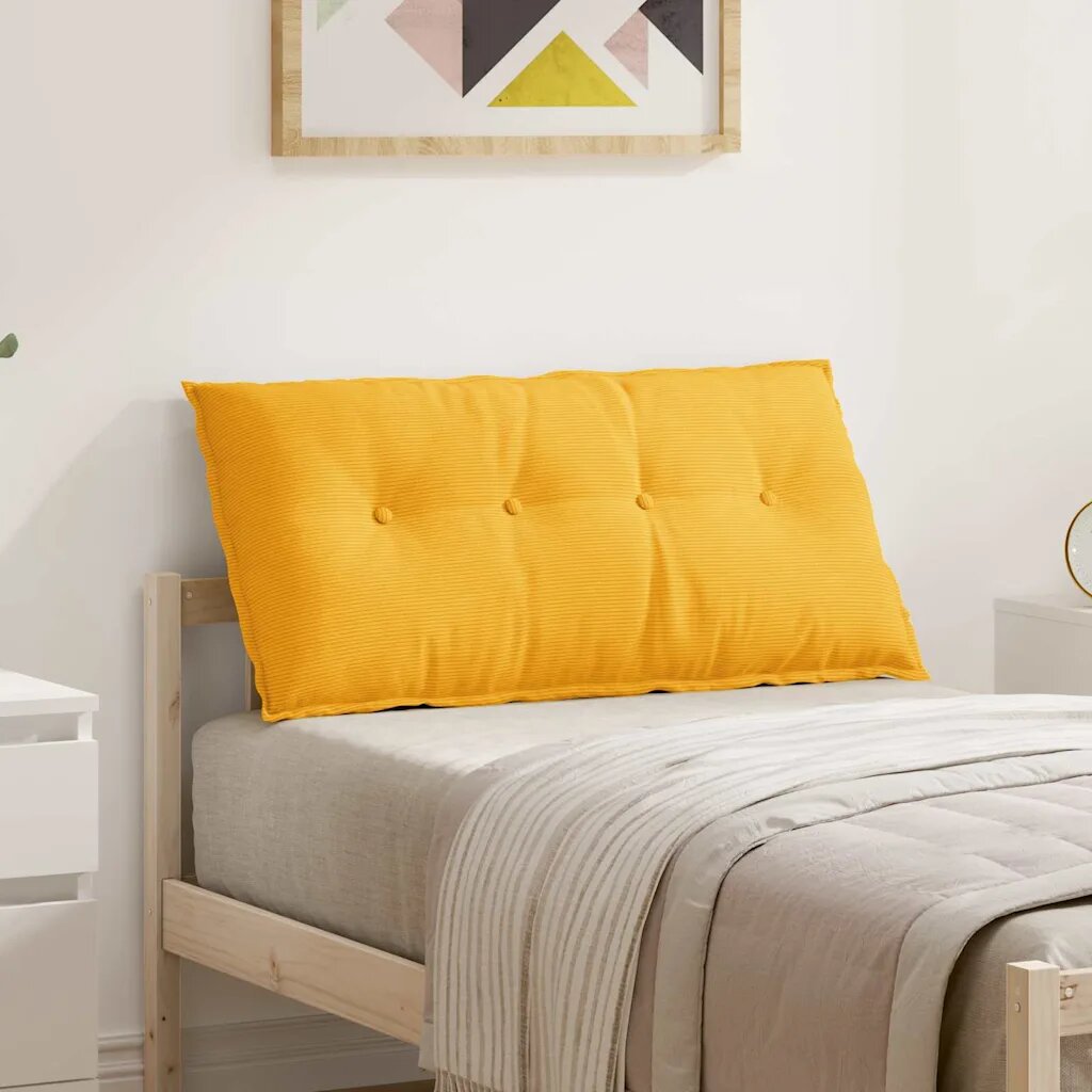 vidaXL Възглавница за гръб Светло жълто 100 x 50 cm Кордюрова тъкан