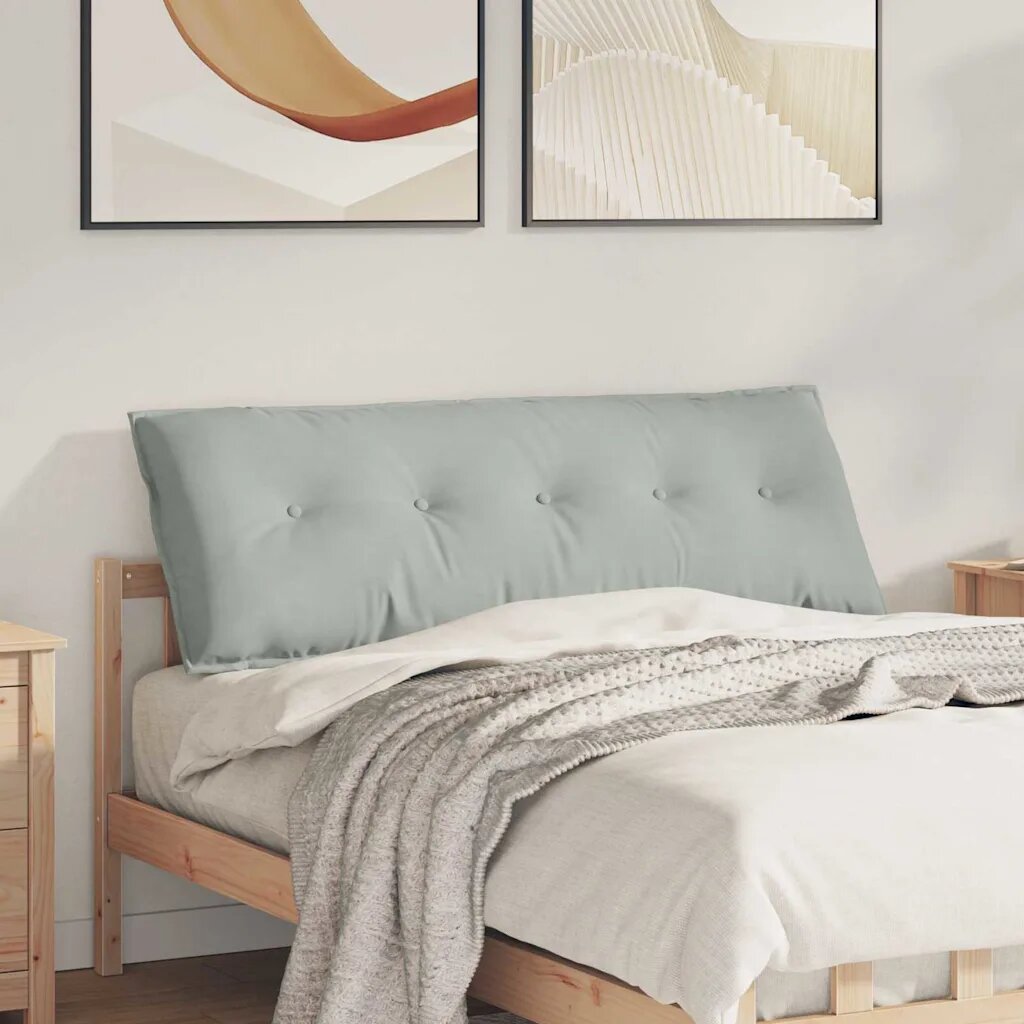 vidaXL Възглавница за гръб Светлосиво 140 x 50 cm Кордюрова тъкан