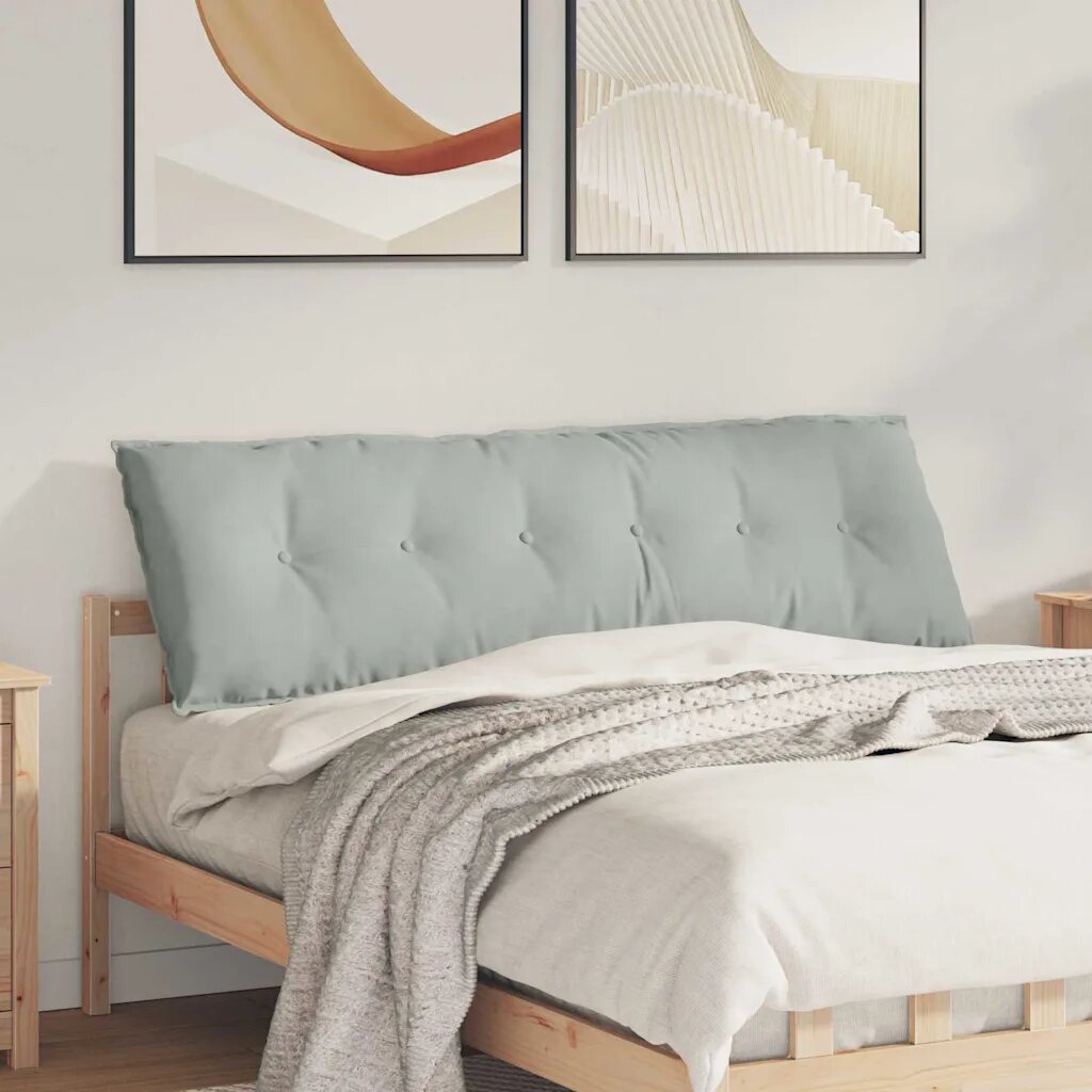 vidaXL Възглавница за гръб Светлосиво 160 x 50 cm Кордюрова тъкан