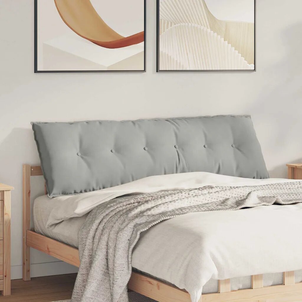 vidaXL Възглавница за гръб Светлосиво 160 x 50 cm Микрофибърна тъкан