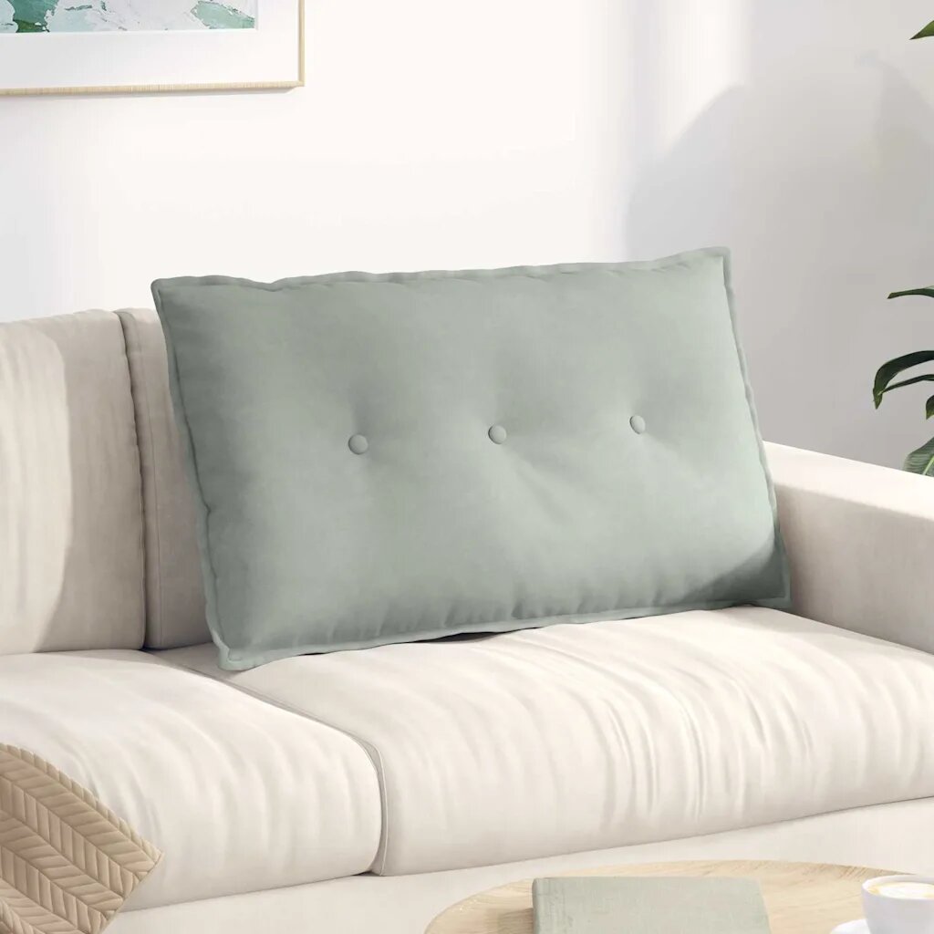 vidaXL Възглавница за гръб Светлосиво 80 x 50 cm Кордюрова тъкан