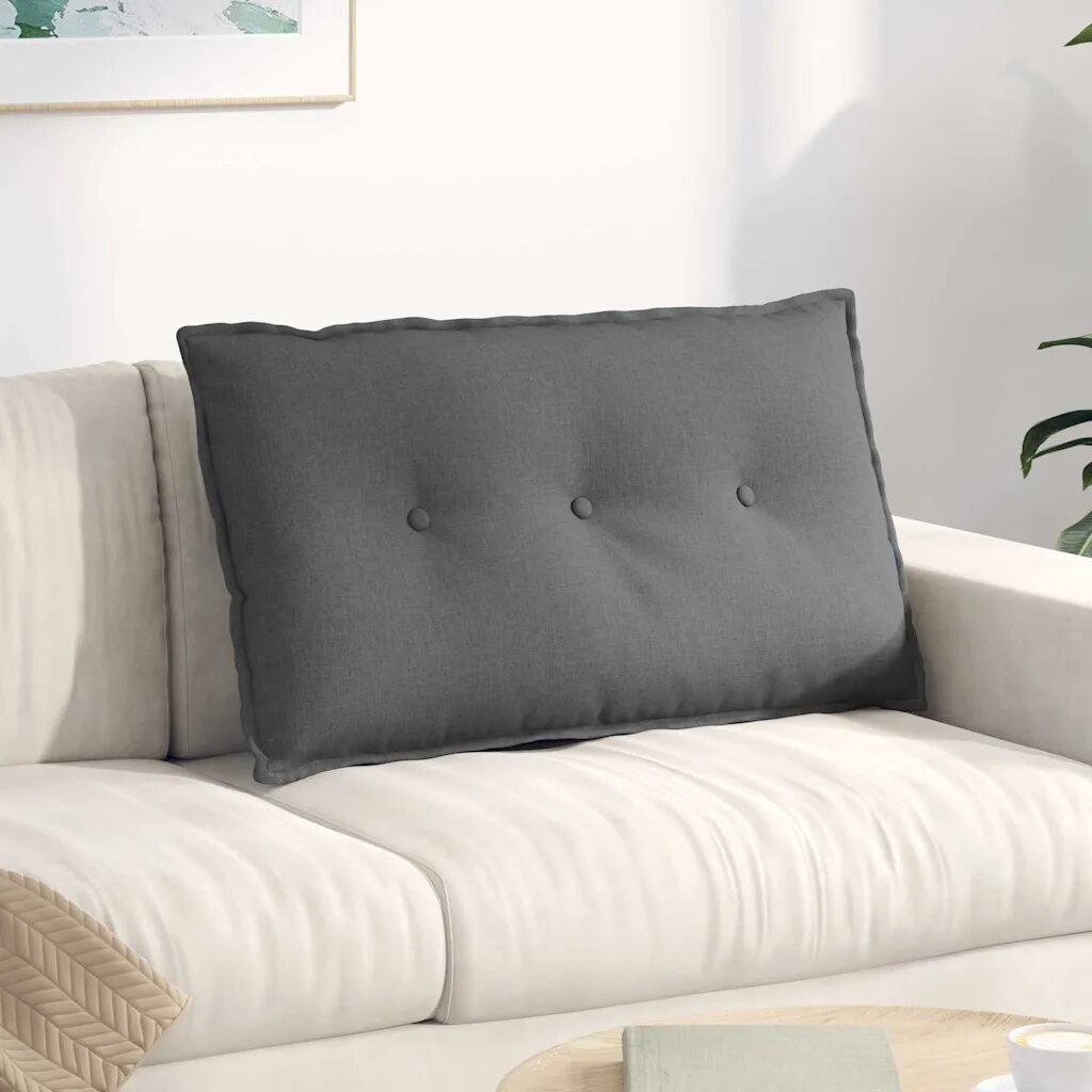 vidaXL Възглавница за гръб Тъмен сив 80 x 19 x 50 см текстил