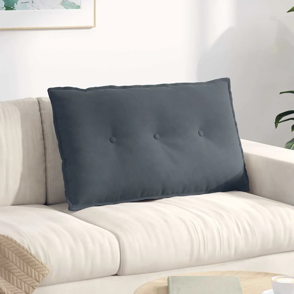 vidaXL Възглавница за гръб Тъмносиво 80 x 50 cm Кордюрова тъкан