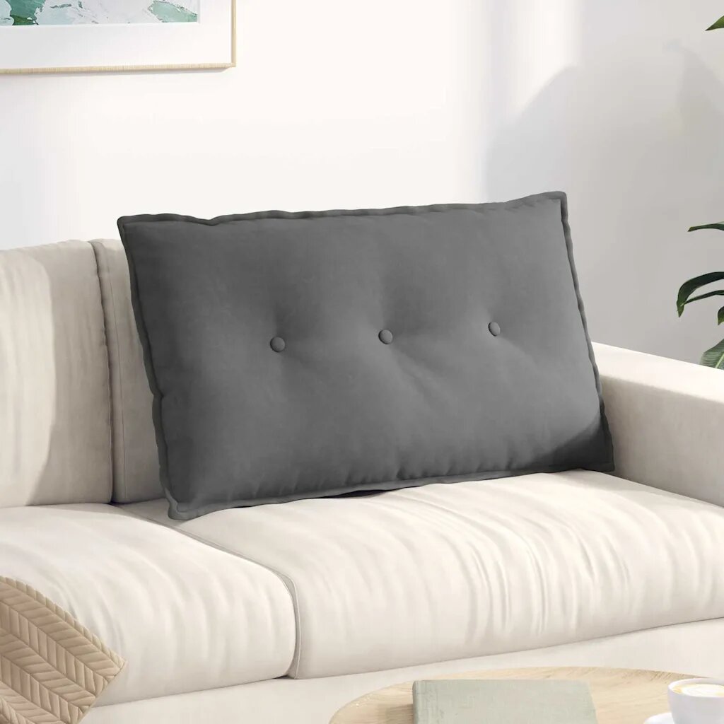 vidaXL Възглавница за гръб Тъмносиво 80 x 50 cm Микрофибърна тъкан