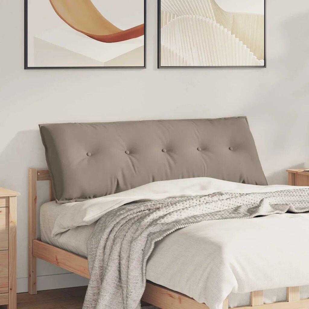 vidaXL Възглавница за гръб Таупе 140 x 50 cm Микрофибърна тъкан