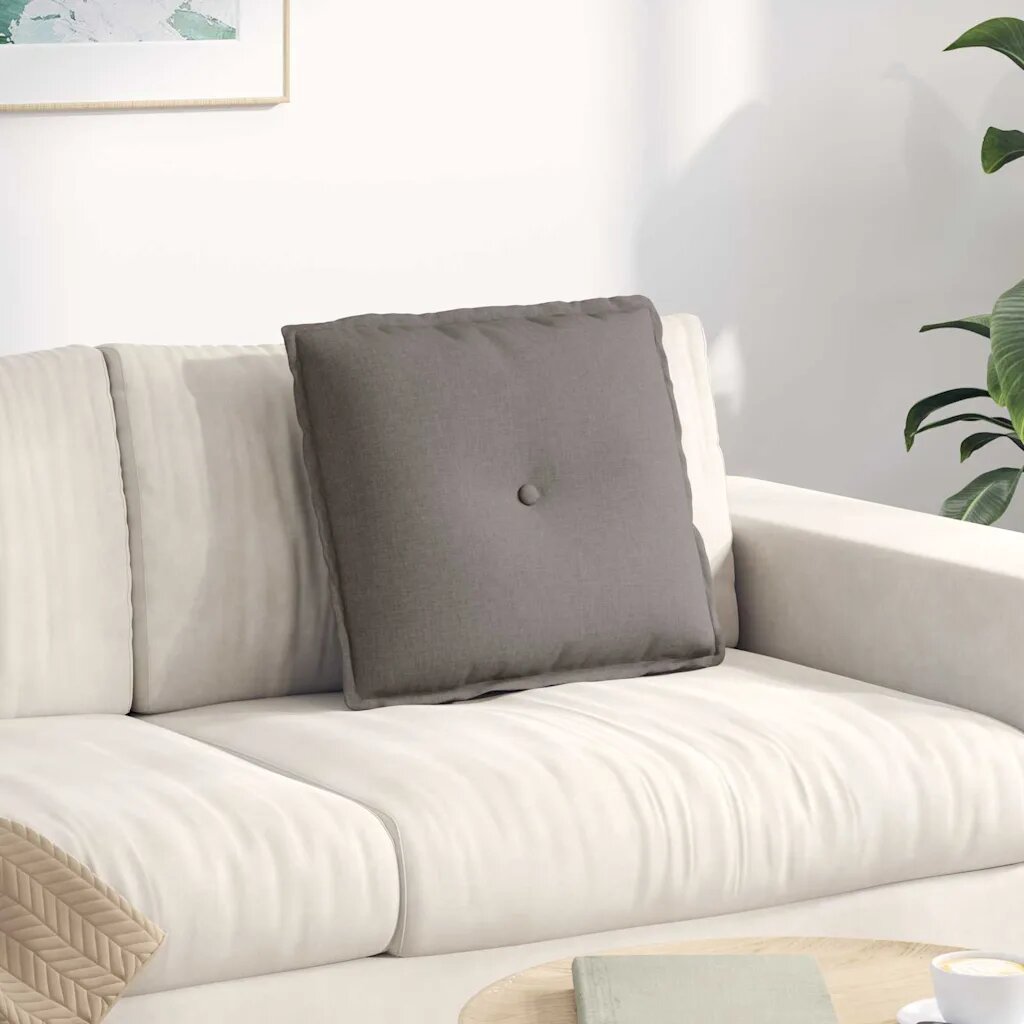 vidaXL Възглавница за гръб Таупе 50 x 19 x 45 см текстил