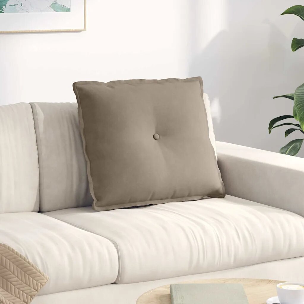 vidaXL Възглавница за гръб Таупе 60 x 50 cm Микрофибърна тъкан