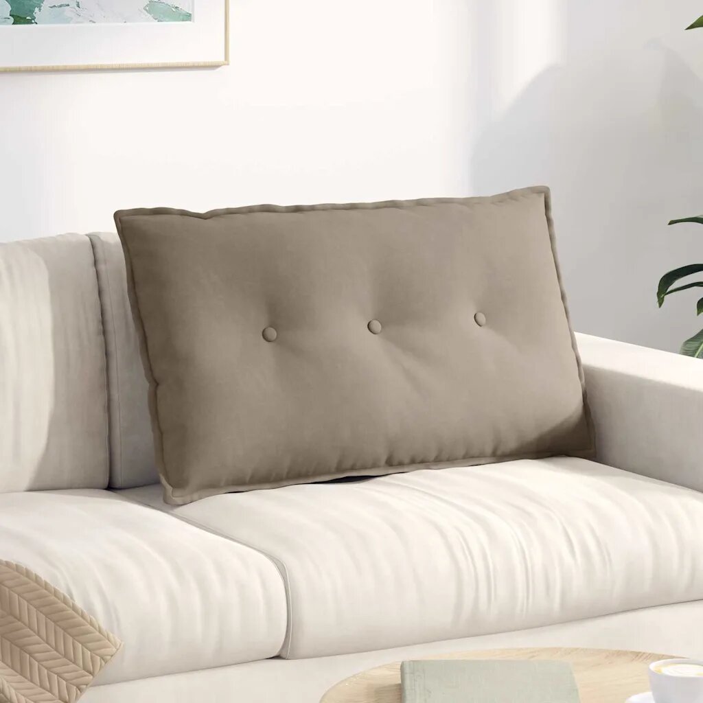 vidaXL Възглавница за гръб Таупе 80 x 50 cm Микрофибърна тъкан