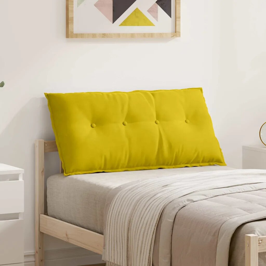 vidaXL Възглавница за гръб Жълто 100 x 50 cm Кордюрова тъкан