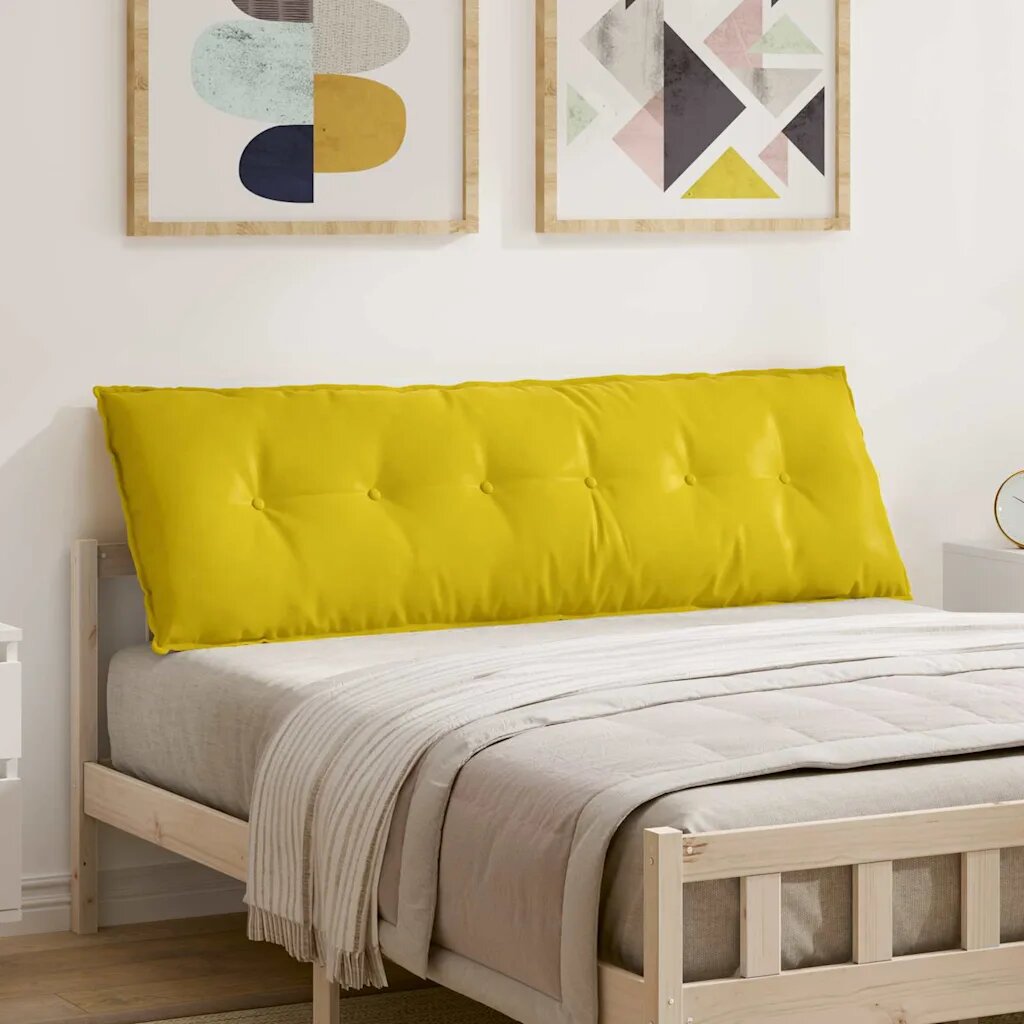 vidaXL Възглавница за гръб Жълто 160 x 50 cm Кордюрова тъкан