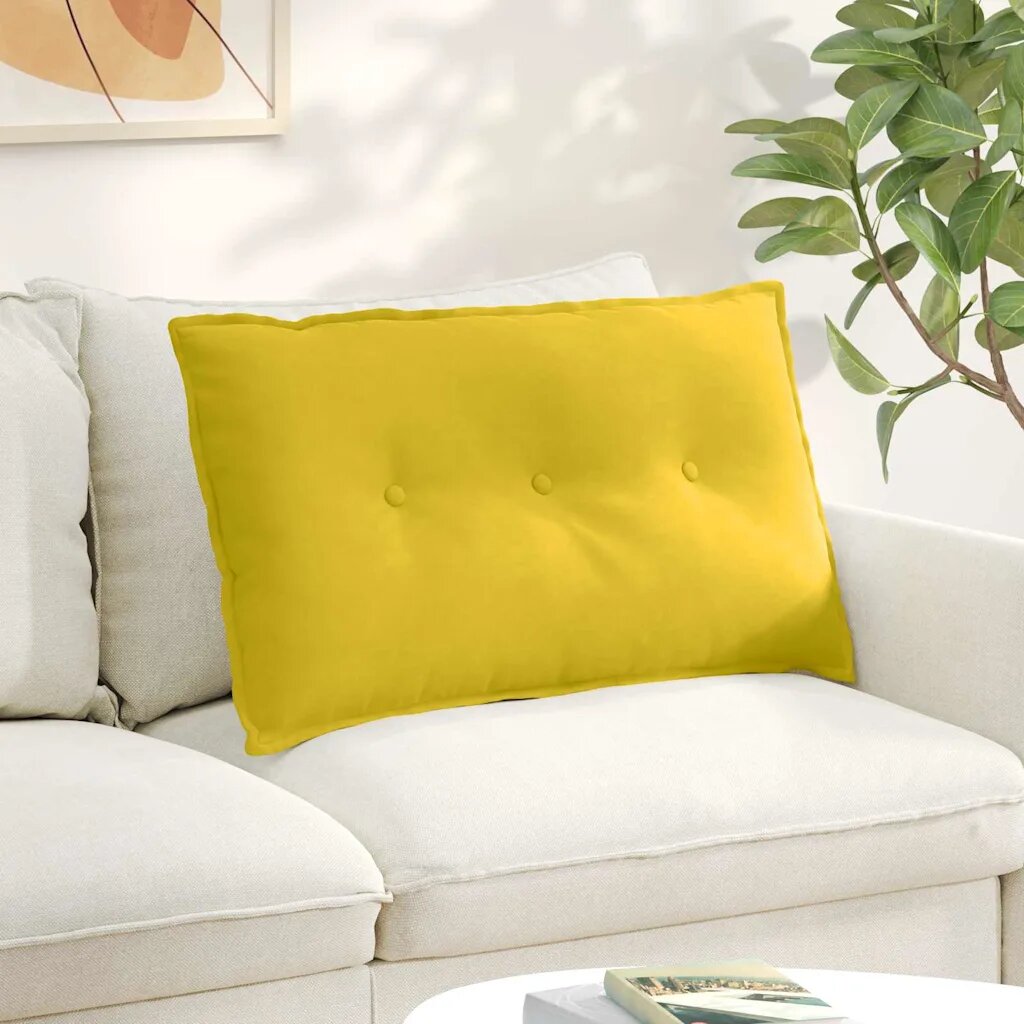 vidaXL Възглавница за гръб Жълто 80 x 50 cm Кордюрова тъкан