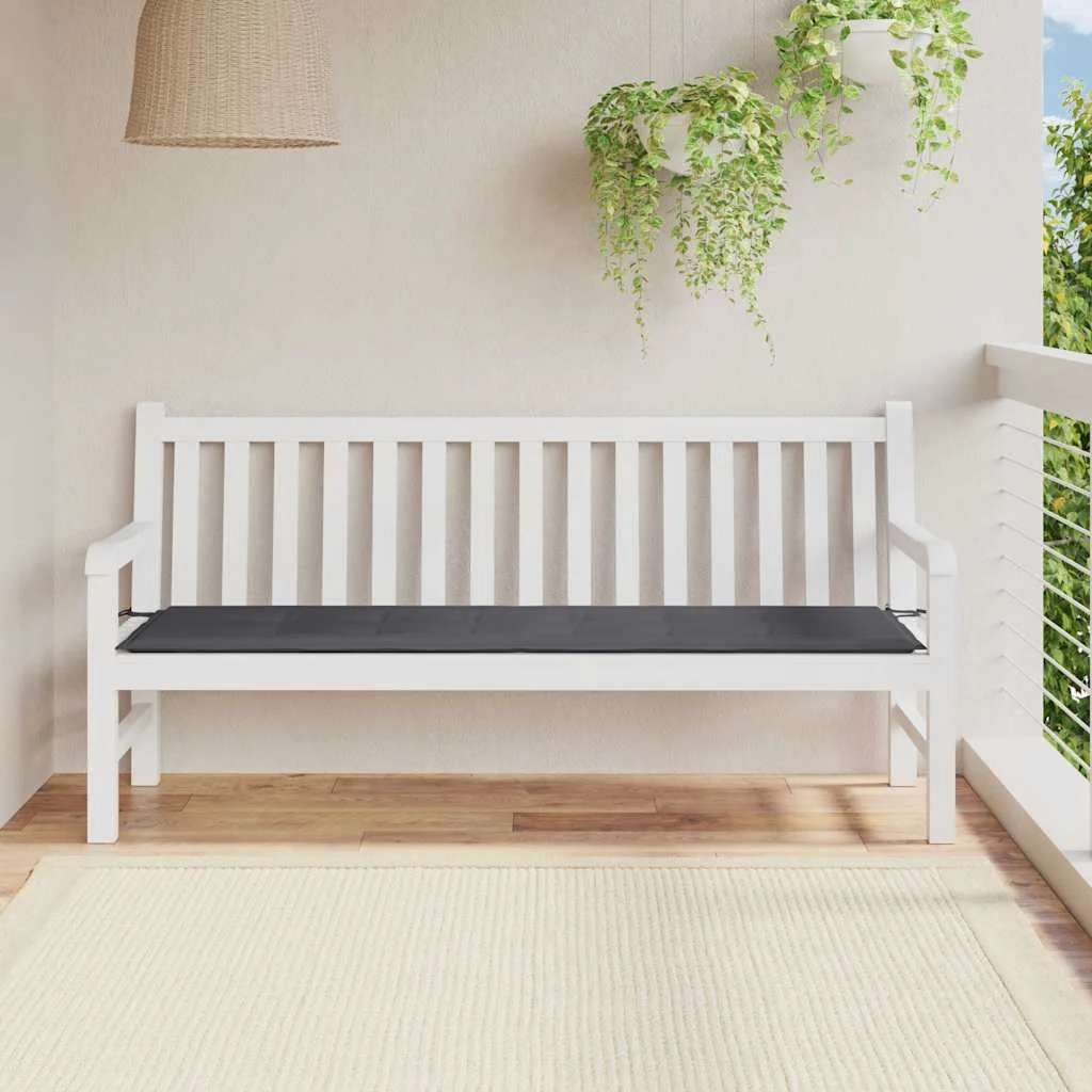 vidaXL Възглавница за градинска пейка антрацит 180x50x3см оксфорд плат