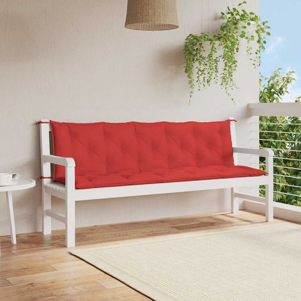 vidaXL Възглавница за градинска пейка червена 180x(50+50)x7 см оксфорд