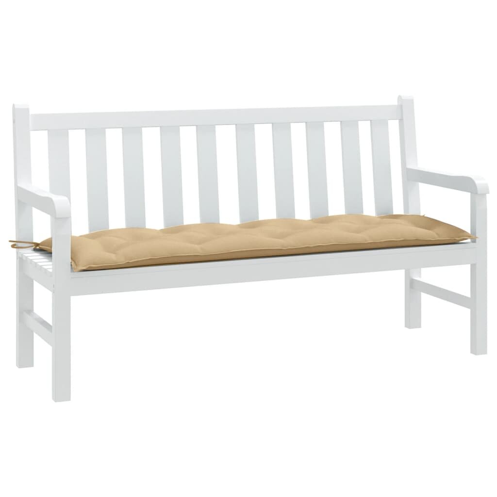vidaXL Възглавница за градинска пейка меланж бежова 150x50x7 см плат