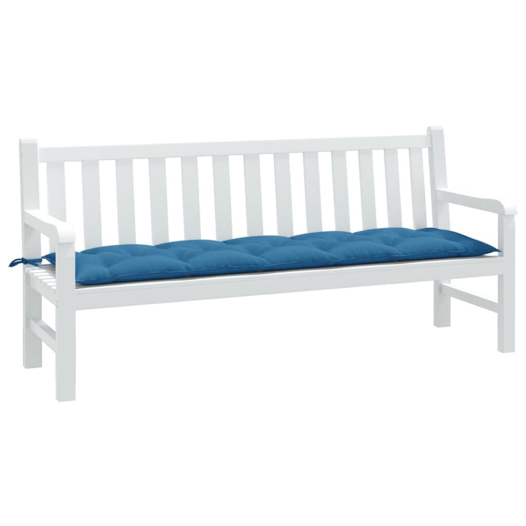 vidaXL Възглавница за градинска пейка меланж синя 180x50x7 см плат