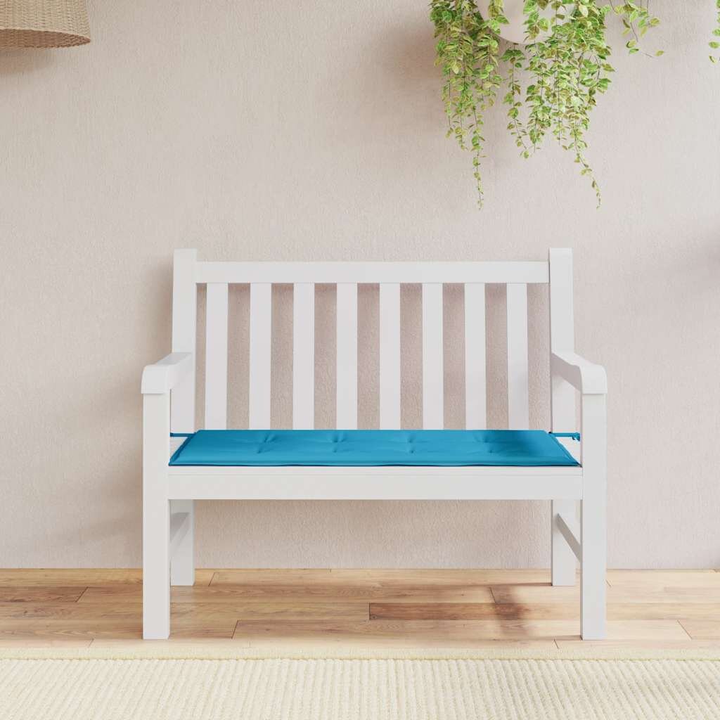 vidaXL Възглавница за градинска пейка синя 100x50x3 см оксфорд плат