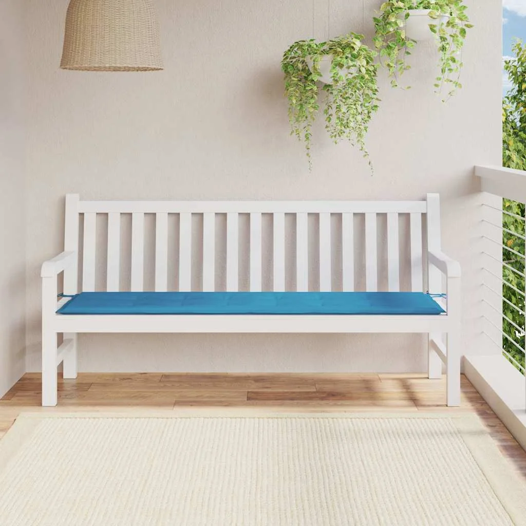 vidaXL Възглавница за градинска пейка синя 180x50x3 см оксфорд плат