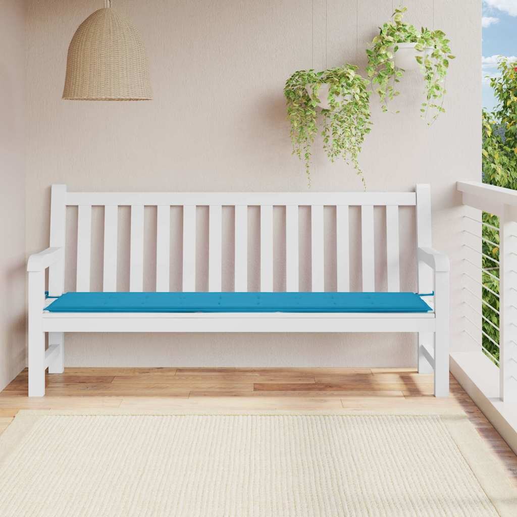 vidaXL Възглавница за градинска пейка синя 200x50x3 см оксфорд плат
