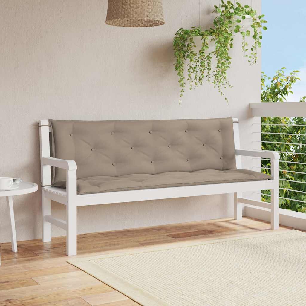 vidaXL Възглавница за градинска пейка таупе 150x(50+50)x7 см оксфорд