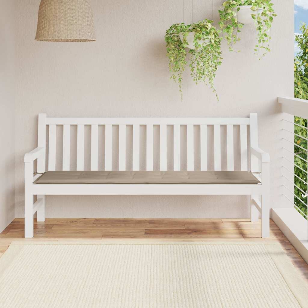 vidaXL Възглавница за градинска пейка таупе 180x50x3 см оксфорд плат