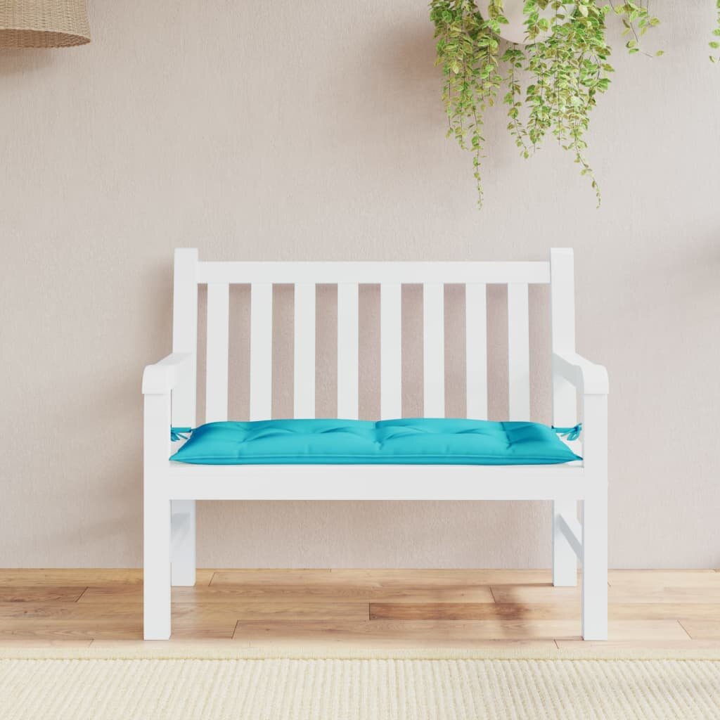 vidaXL Възглавница за градинска пейка тюркоаз 100x50x7 см оксфорд плат