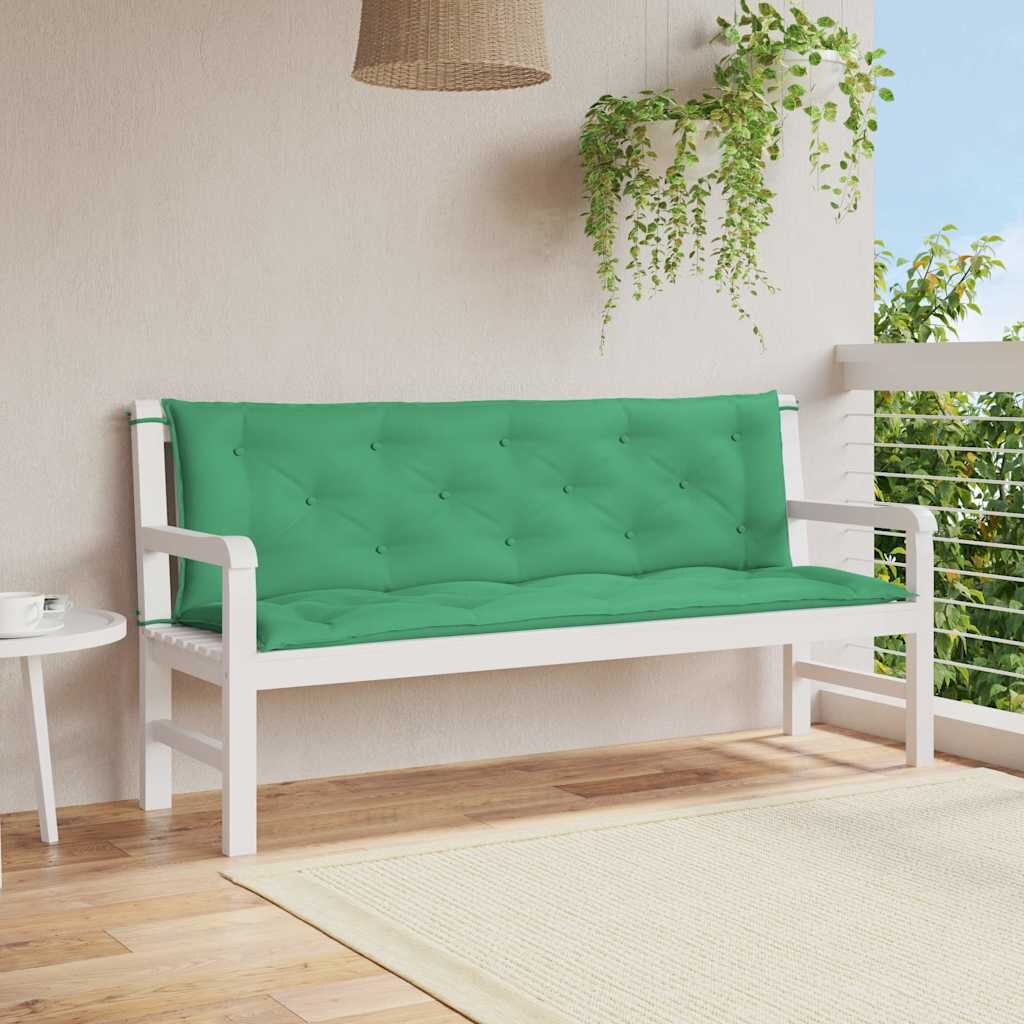 vidaXL Възглавница за градинска пейка зелена 150x(50+50)x7 см оксфорд