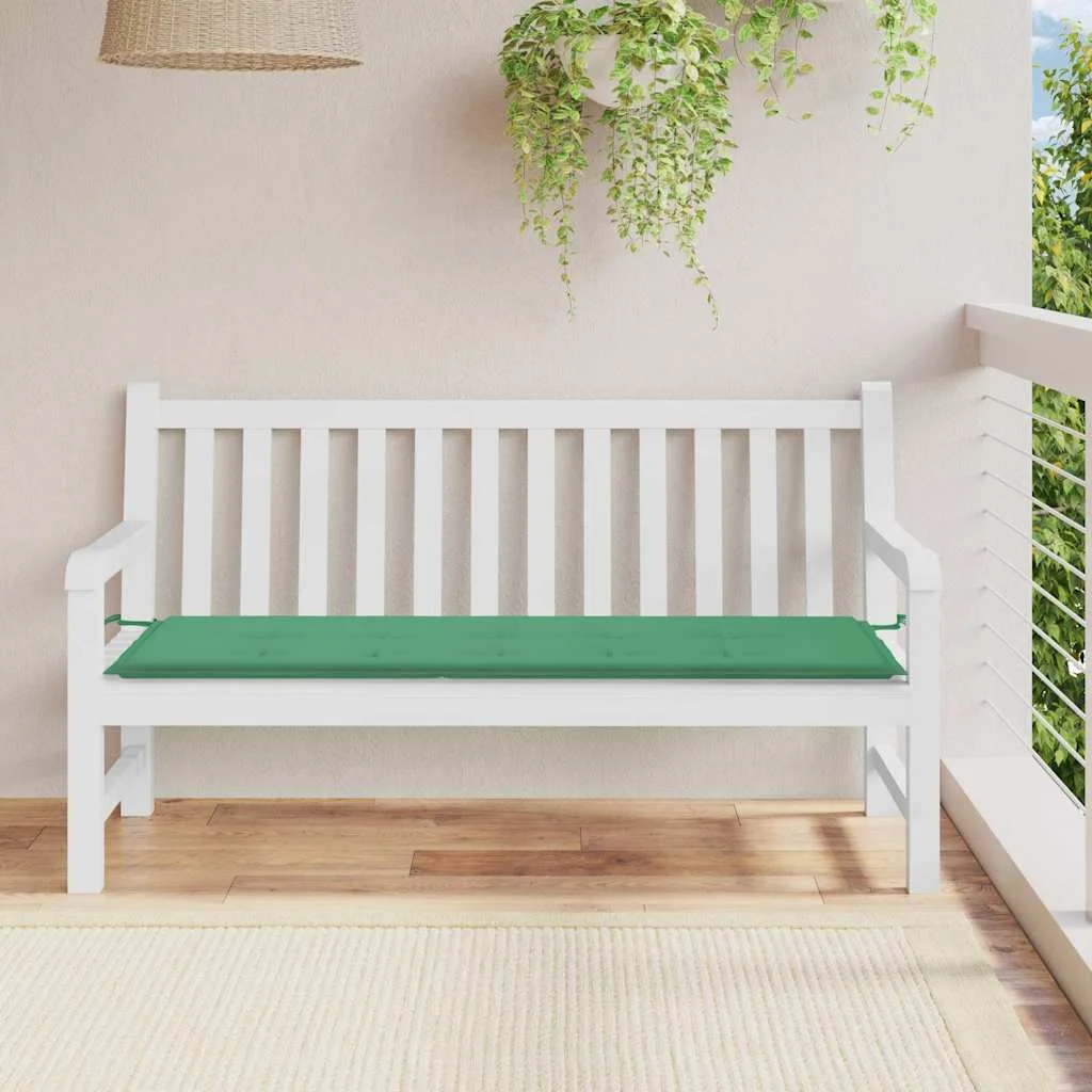 vidaXL Възглавница за градинска пейка зелена 150x50x3 см оксфорд плат
