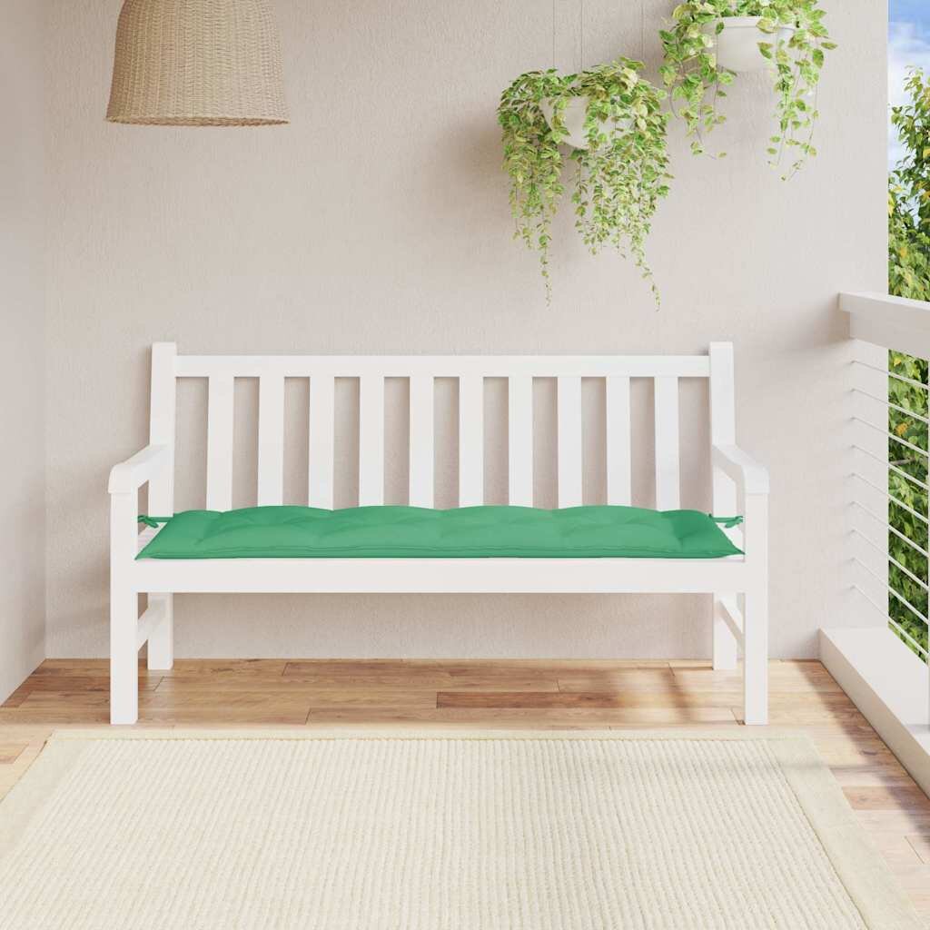 vidaXL Възглавница за градинска пейка зелена 150x50x7 см оксфорд плат