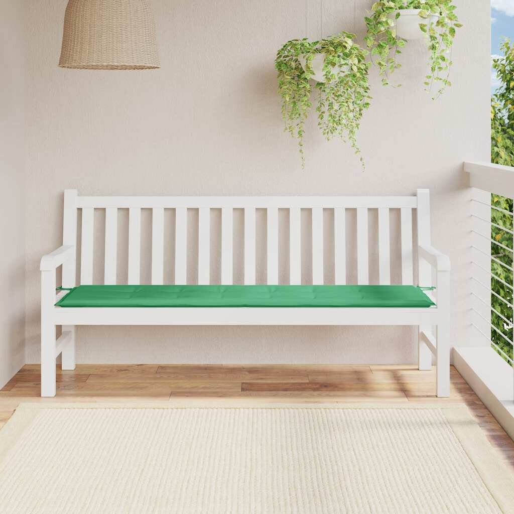 vidaXL Възглавница за градинска пейка зелена 180x50x3 см оксфорд плат