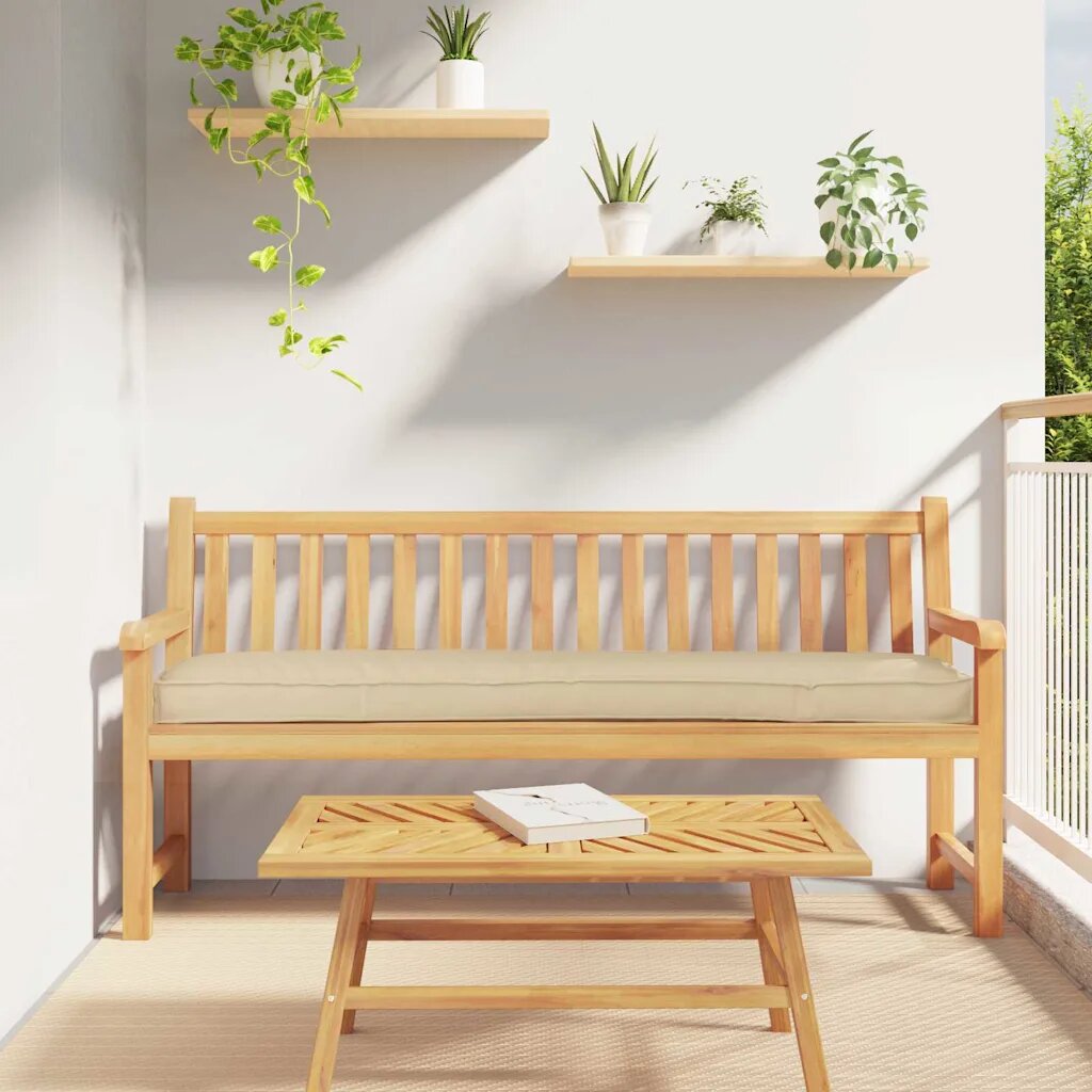 vidaXL Възглавница за палети Бежово 200 x 40 x 8 см Оксфордска тъкан