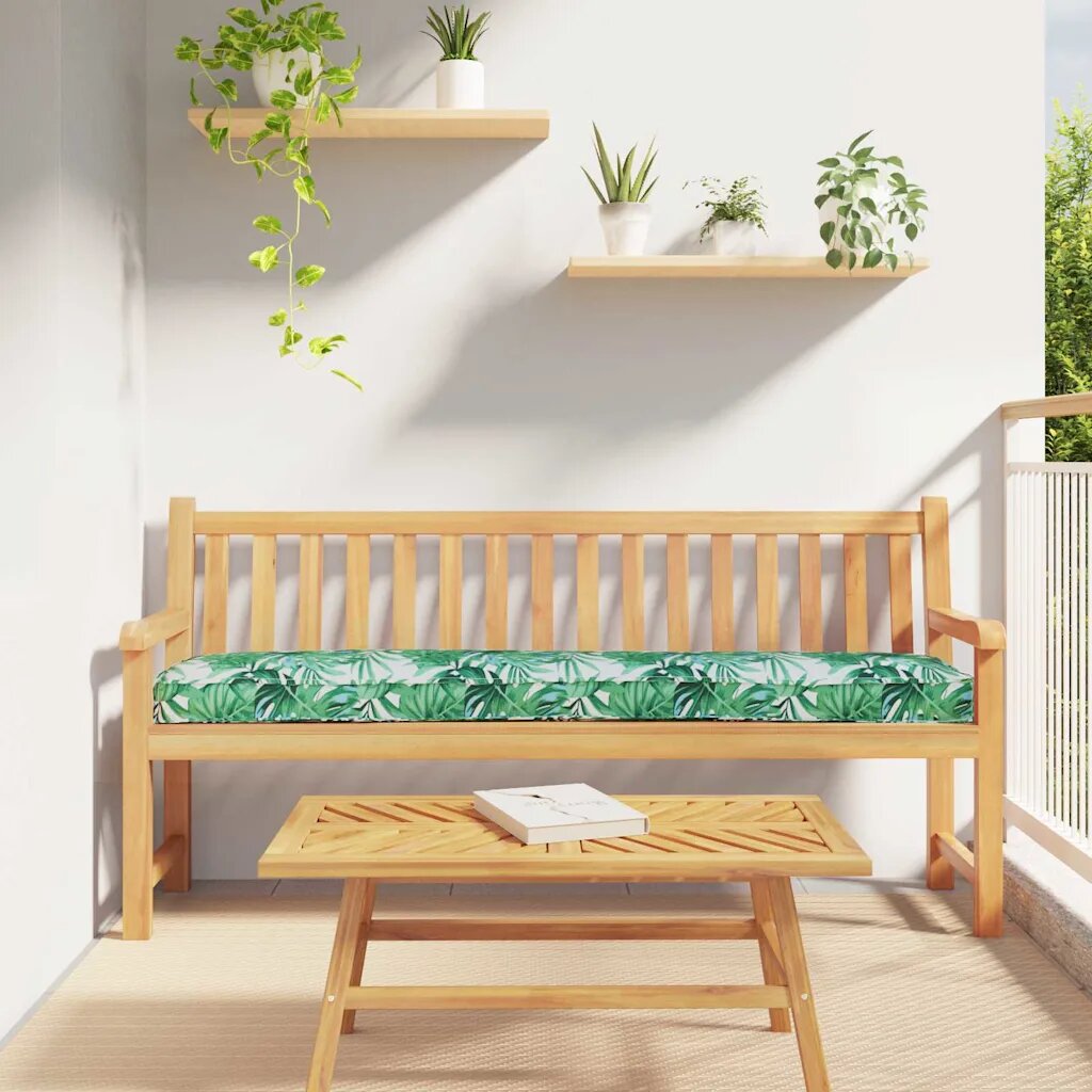 vidaXL Възглавница за палети Флорален Мотив с листа 200 x 40 x 8 см