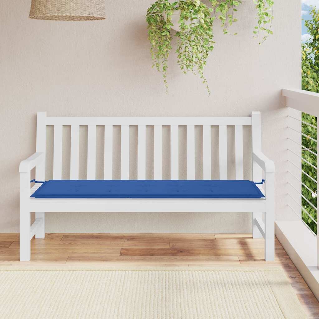 vidaXL Възглавница за пейка кралско синьо 150x50x3 см Оксфорд плат
