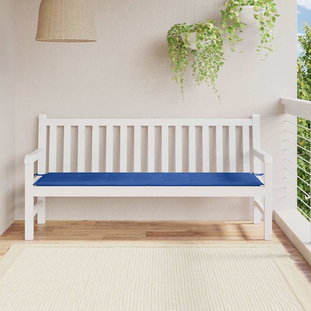 vidaXL Възглавница за пейка кралско синьо 180x50x3 см Оксфорд плат