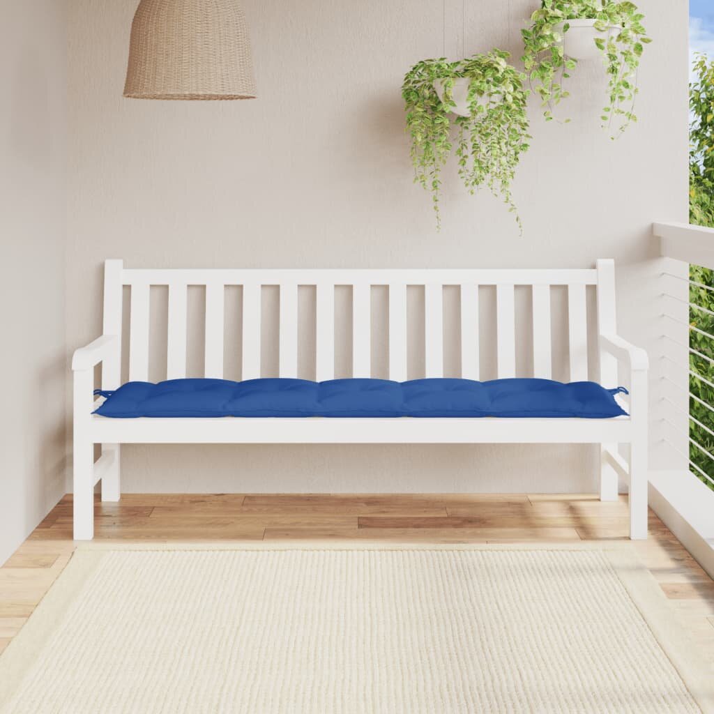 vidaXL Възглавница за пейка кралско синьо 180x50x7 см Оксфорд плат