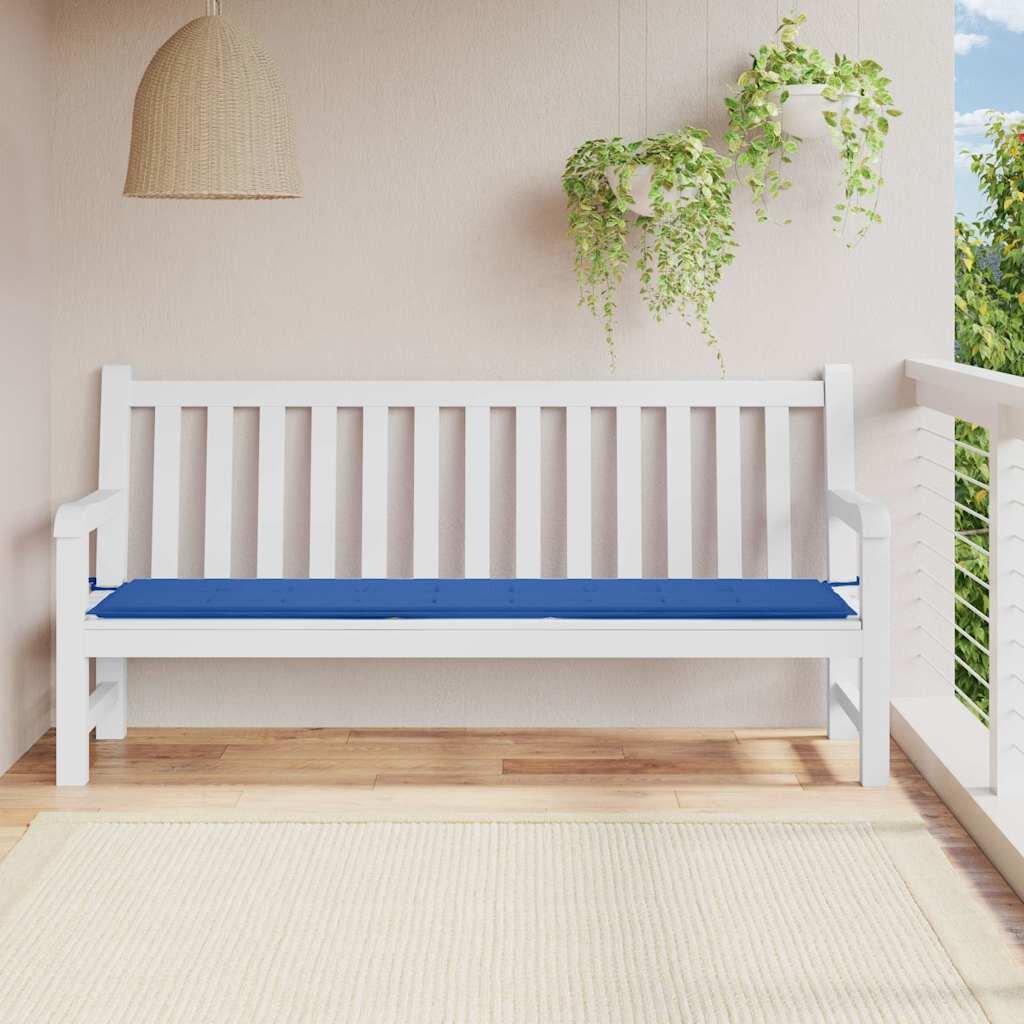 vidaXL Възглавница за пейка кралско синьо 200x50x3 см Оксфорд плат