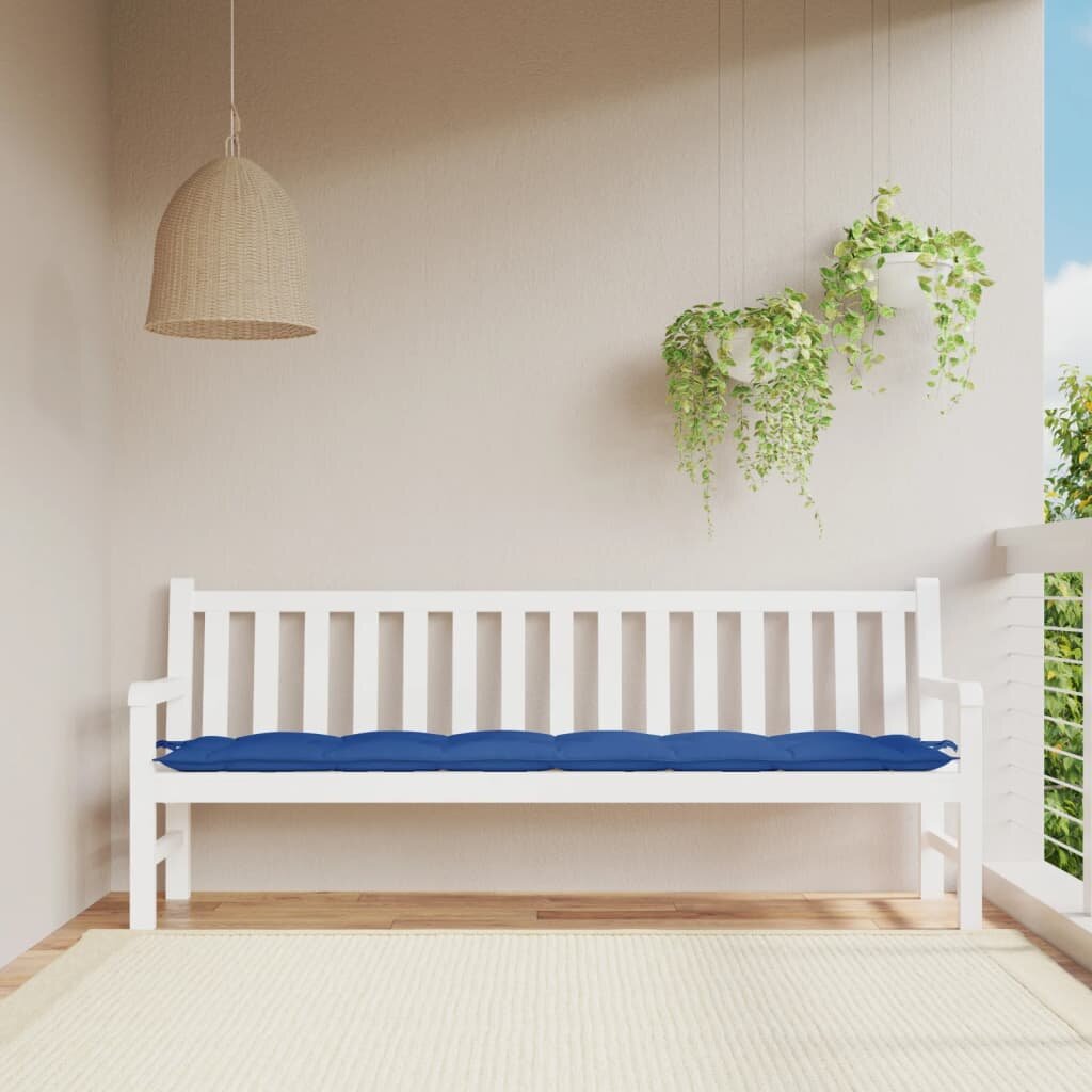 vidaXL Възглавница за пейка кралско синьо 200x50x7 см Оксфорд плат