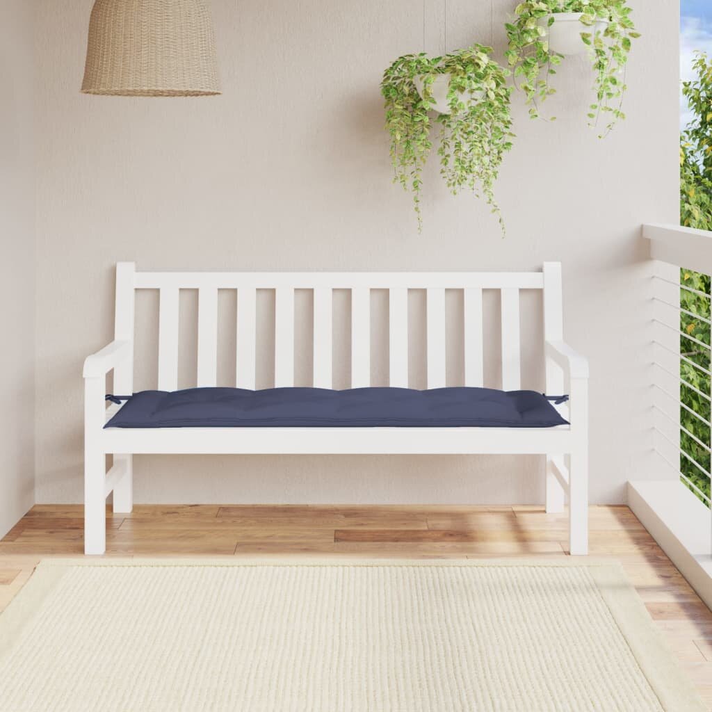 vidaXL Възглавница за пейка нейви синьо 150x50x7 см Оксфорд плат