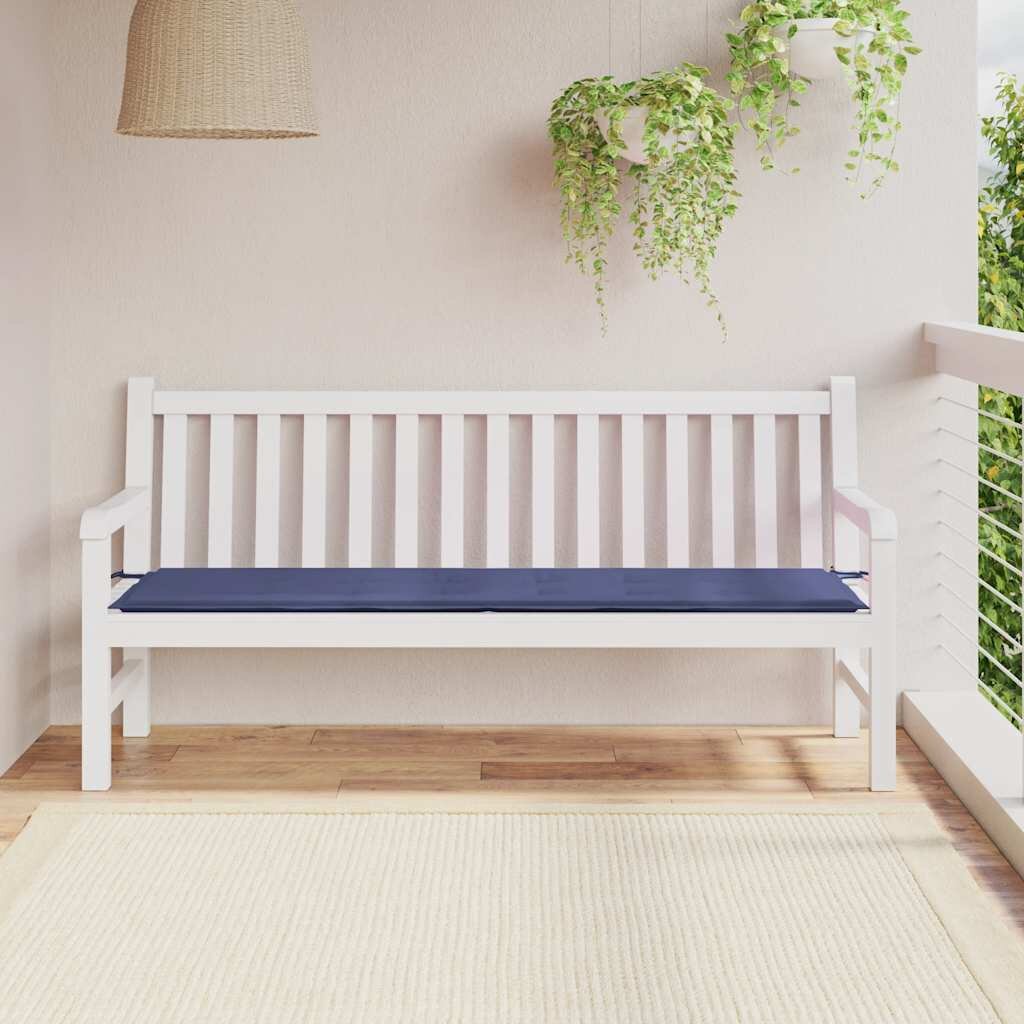 vidaXL Възглавница за пейка нейви синьо 180x50x3 см Оксфорд плат