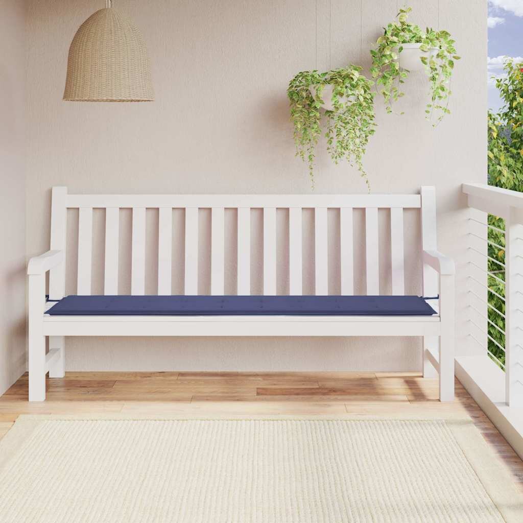 vidaXL Възглавница за пейка нейви синьо 200x50x3 см Оксфорд плат
