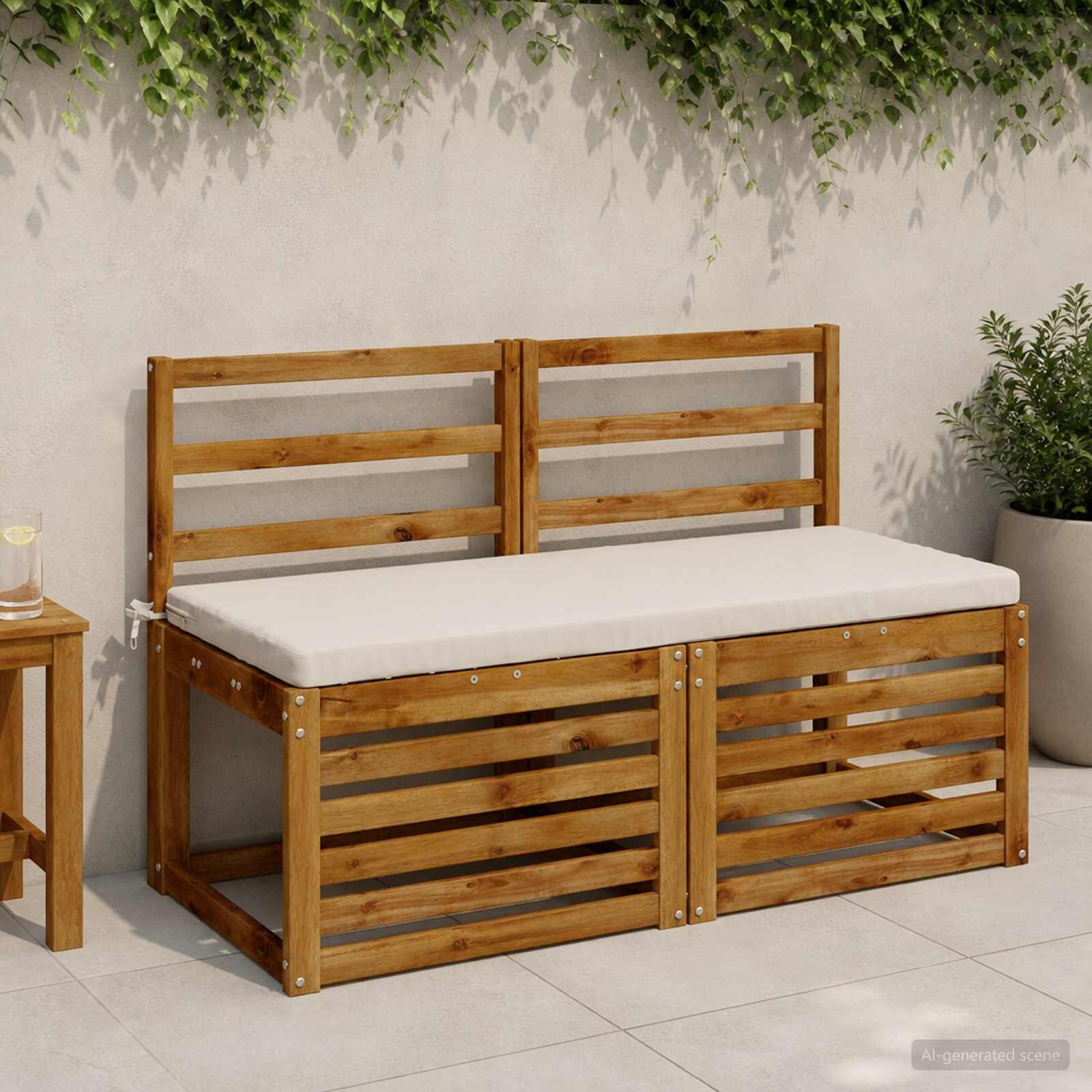 vidaXL Възглавница за пейка SOEST 100% полиестер Бяло 120 x 50 x 5 см